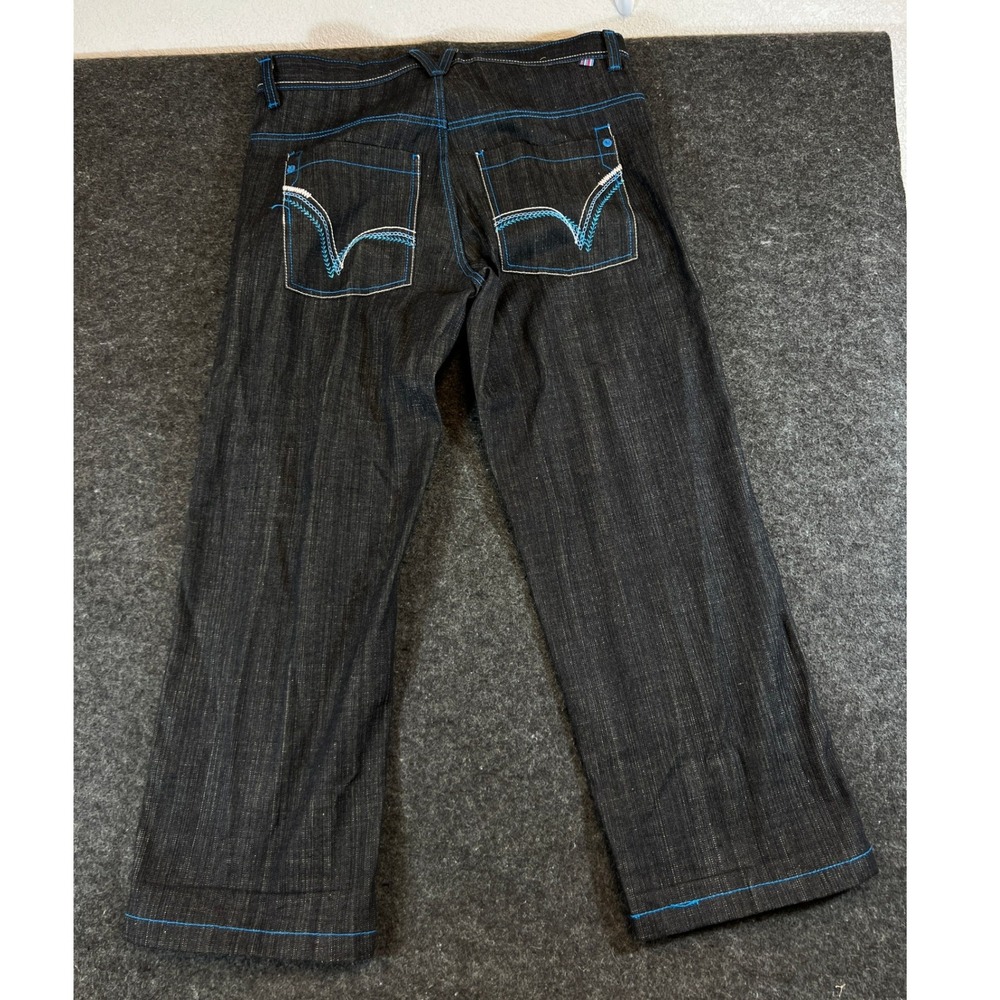 5ive Jungle & Co Jeans Mens 36 Dark Wash Blue Contrast Stitch Relaxed Straight